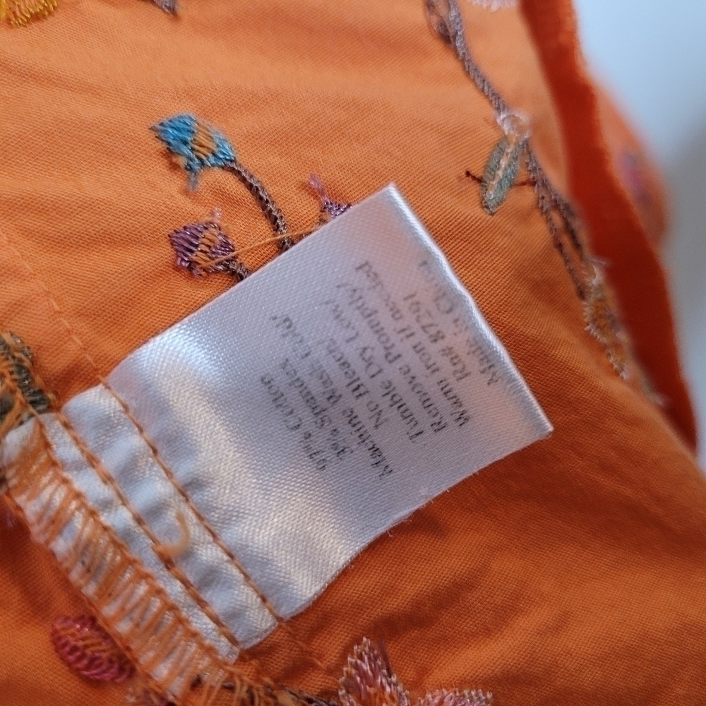 Johnny Was Orange Floral Embroidered Deconstructed Blazer - Picture 15 of 16